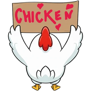 Fan med skylt â Chicken Road Race